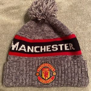 Manchester United Soccer team Winter Beanie with Pom Pom. Unisex!!